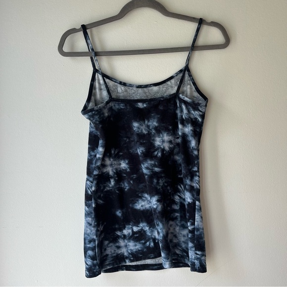 Ardene Black Gray Tie-Dye Mini Slip Dress Size M Soft Stretch Spaghetti Strap - Picture 5 of 6